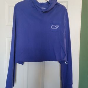 Vineyard Vines XL Cropped Hooded Long Sleeve Top